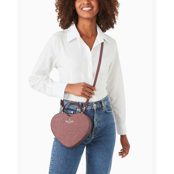 kate spade Handbags - Kate Spade Love Shack Glitter Heart Bag Color is Deep Nova K5815 New